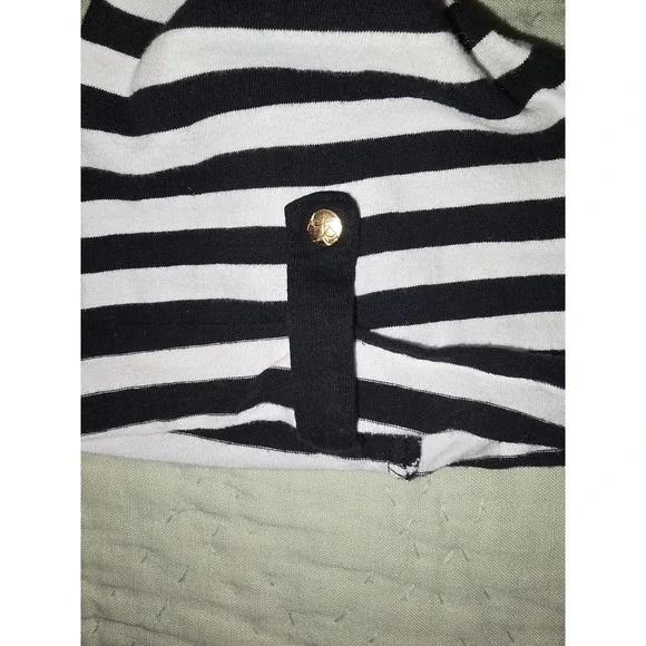 Jessica Simpson Girls Black White Striped Reversible Sequin Eiffel Tower Top L - Picture 4 of 5
